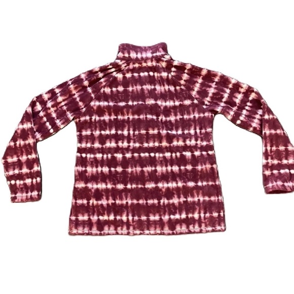 SzL Eddie Bauer 1/4 zip Fleece NWOT condition Burgundy/pink/white - Picture 3 of 7